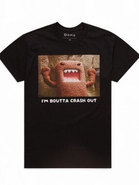 Domo Graphic Tee - Black with Brown Domo Print